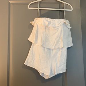 White Selfie Leslie strapless ROMPER